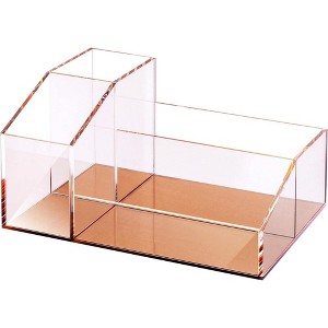 Acrylic Makeup Brush Organizer Compartment Office Organizers for Desk - Elavain - 1 of 4