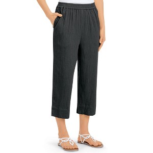 Collections Etc Gauze Pocketed Capris - 1 of 4