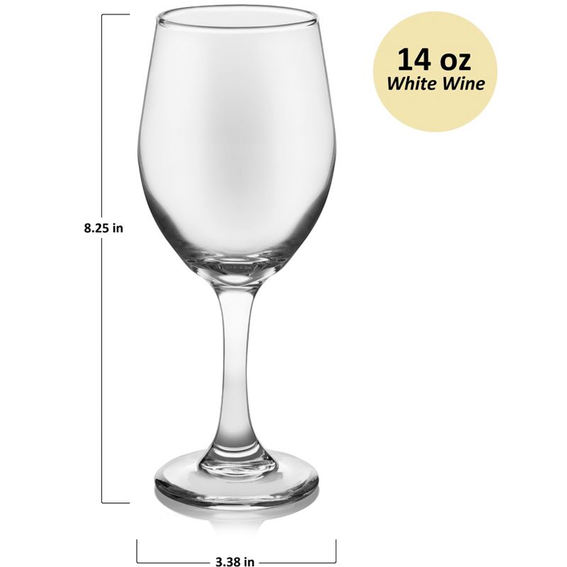 Libbey Classic White Wine Glasses, 14-ounce, Set of 4, 5 of 6