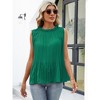 Clearlove Tops for Women 2025 Summer Sleeveless Shirts Dressy Ear Trimme Round Neck Tops One Size Fits Most - 2 of 4