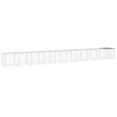 vidaXL Chicken Cage with Roof in Light Gray - Galvanized Steel, Secure and Comfortable Habitat, Perfect for Chickens and Other Small Animals
