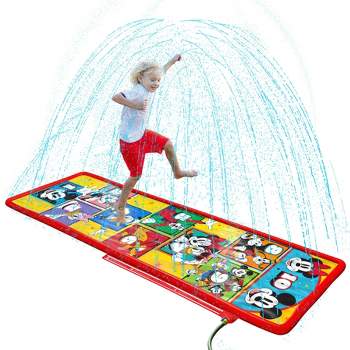 GoFloats Disney Mickey and Friends Kids' Hopscotch Splash Pad Mat and Sprinkler