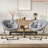 Living Room Saucer Chair, Faux Fur Comfy Folding Chair w/Metal Frame, Soft Plush Folding Lounge Chair, Reading Chair - 3 of 4