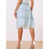 Allegra K Women's Floral Print Smocked Elastic Waist Midi Flowy Tiered Ruffle Skirt - 4 of 4