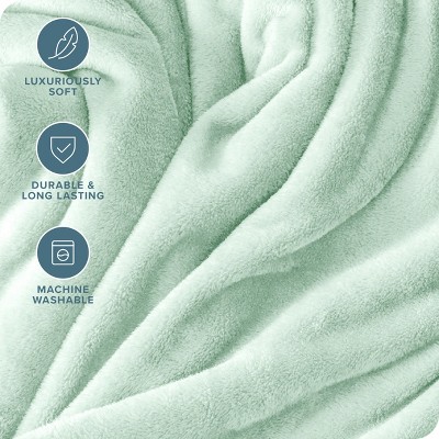Luxurious Spring Mint Full/Queen Microplush Fleece Reversible Blanket
