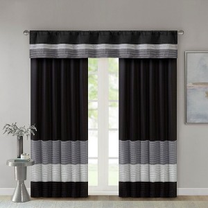 Polyoni Pintuck Light Filtering Striped Window Valance, Lightweight Textured Rod Pocket Top Valance for All Seasons - 1 of 4