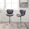 Swivel Counter Barstools Set of 2, Adjustable Bar Stool Upholstered Seating Metal Frame for Kitchen, Pub, Gray - image 2 of 4