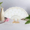 Unique Bargains Cherry Blossom with Tassel Folding Fan 1 Pc - 4 of 4