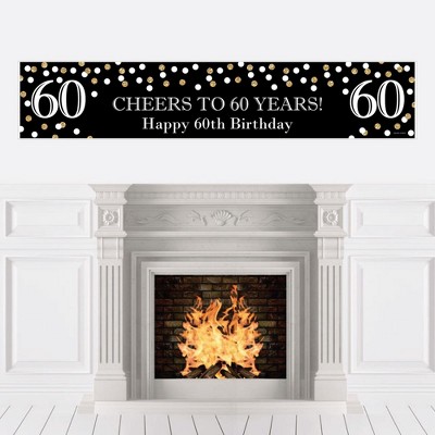 Big Dot of Happiness Adult 60th Birthday - Gold - Happy Birthday Decorations Party Banner