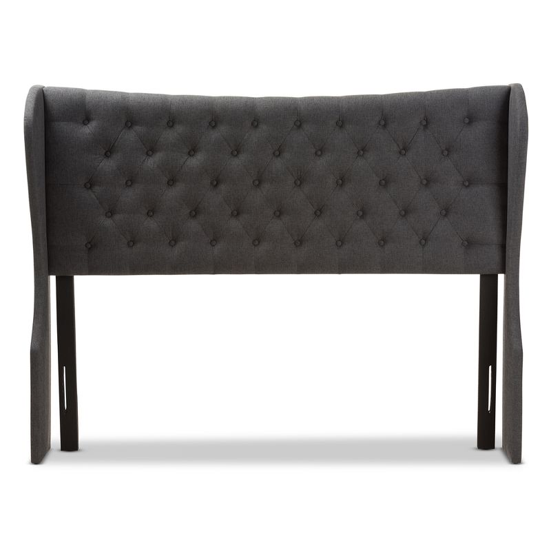 Cadence Modern and Contemporary Fabric Button - Tufted Winged Headboard - Baxton Studio, 3 of 7