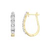 GILDED 14K Gold Plated Sterling Silver Hoop Earrings with Lab Grown Diamonds, Hinged Diamond Hoops for Women – Elegant Gold Hoops Jewelry - 3 of 4
