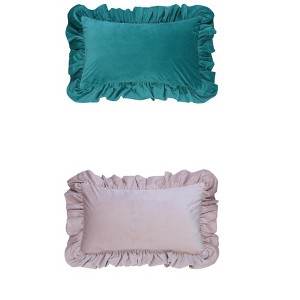 REGALWOVEN 2 Pcs Scalloped Trim Outdoor Throw Pillow Covers for Sofa Living Room Home Decor - 1 of 4