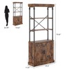 73" Tall Modern Bookshelf with Cabinet, 3 Tier Wooden Bookcase with Metal Frame, Freestanding Display Storage Cabinet for Bedroom, Living Room,Brown - 3 of 4