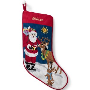 Lands' End Needlepoint  Christmas Stocking - 1 of 3