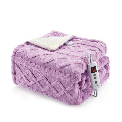 Heating Blanket, Thick Tufted Electric Blanket Throw with 6 Heating Levels and 20 Time Settings, Machine Washable