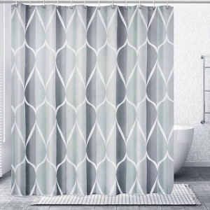 Waterproof Grey Shower Curtain, 72x72 Inch, Polyester, Quick - Drying, Weighted Hem, Machine Washable with 12 Hooks - 1 of 4
