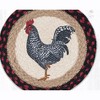 Earth Rugs Black & White Rooster Printed Round Trivet – 10"x10" Braided Jute Hot Pad, Farmhouse Country Kitchen Accent - 3 of 3