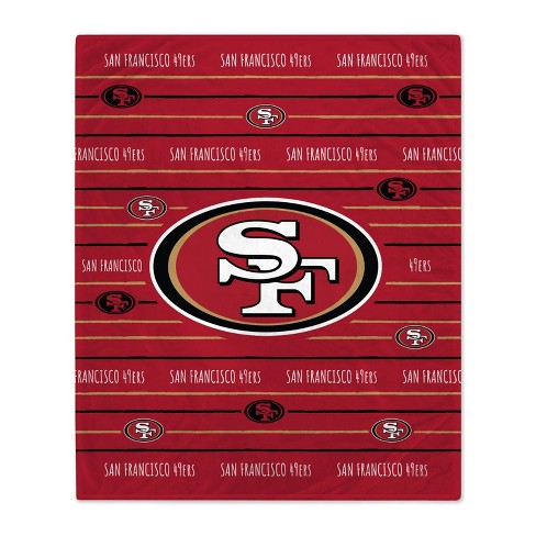 Nfl San Francisco 49ers Logo Stripe Flannel Fleece Throw Blanket : Target