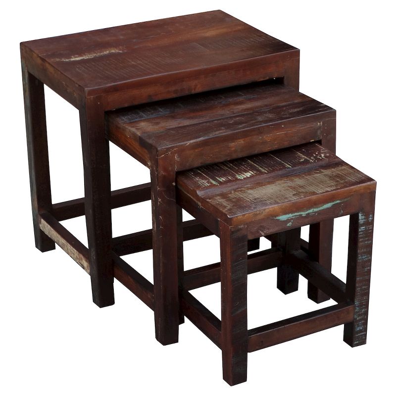 3pc Reclaimed Wood Nesting Tables Natural - Timbergirl, 6 of 10