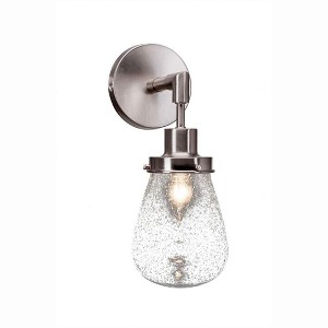 Toltec Lighting Meridian 1 - Light Sconce in  Brushed Nickel with 5" Clear Bubble Shade - 1 of 1