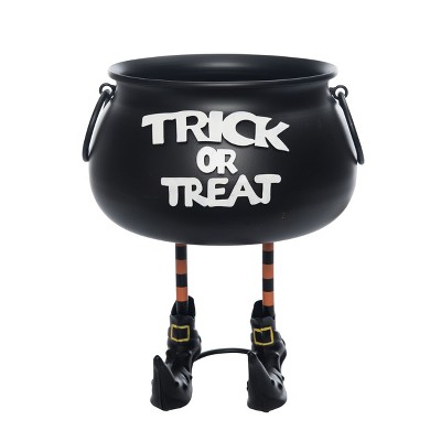 Transpac Metal Cauldron Bucket w/Witch Feet Home Decorations Halloween