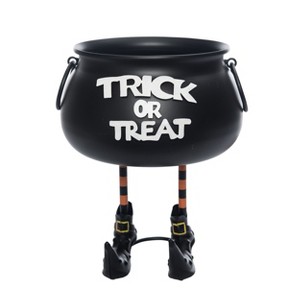 Transpac Metal Cauldron Bucket w/Witch Feet Home Decorations Halloween - 1 of 3