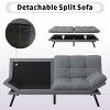 MUUEGM 71" Futon Sofa Bed with Memory Foam, Adjustable Backrest Armrests, Linen Fabric Sleeper Couch for Small Spaces, Living Room, Apartment - 4 of 4