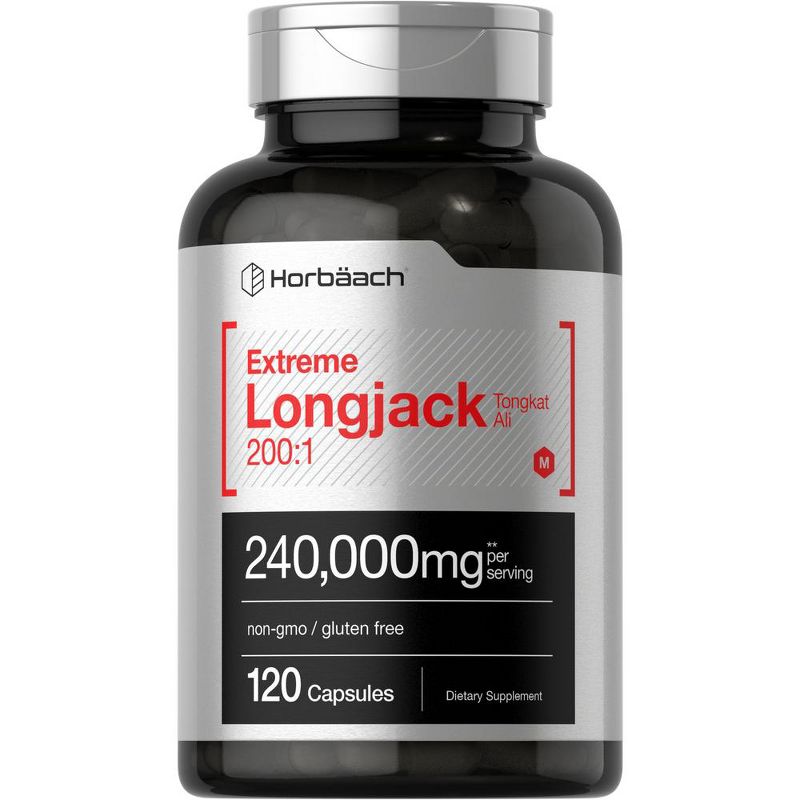 Horbaach Longjack Tongkat Ali 240,000 mg (200:1 Potent Extract) | 120 Capsules, 1 of 4