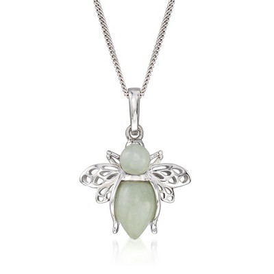 Ross-Simons Jade Bumble Bee Pendant Necklace in Sterling Silver