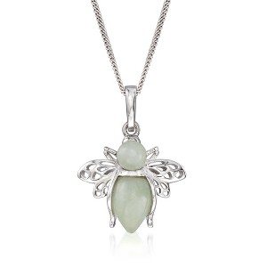 Ross-Simons Jade Bumble Bee Pendant Necklace in Sterling Silver - 1 of 3