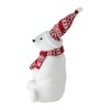 Northlight Glitter Polar Bear in Nordic Hat and Scarf Christmas Decor - 17" - 2 of 2