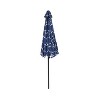 9' x 9' Outdoor Patio Market Umbrella with Tilt Crank Navy - Captiva Designs: UV & Water-Resistant, Fiberglass Frame - 3 of 4