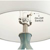 360 Lighting Coastal Accent Table Lamp with Table Top Dimmer 22" High Blue Gray Glazed Glass White Fabric Tapered Drum for Bedroom (Color May Vary) - 3 of 4