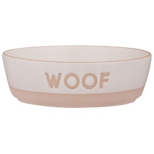 Mason Cash: Woof Dog Bowl, 5.9", 18.6oz, Cream & Tan, Food & Water Dish - 1 of 4