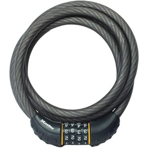 Lock Cable Lock, Set Your Own Combination Bike Lock, 6 ft. Long, Black, 8122D - 1 of 4