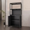 Rbied 24.5 in. W x 13 in. D x 52 in. H Bamboo Storage Cabinet Linen Cabinet for Bathroom Living Room Kitchen Study Porch - 4 of 4