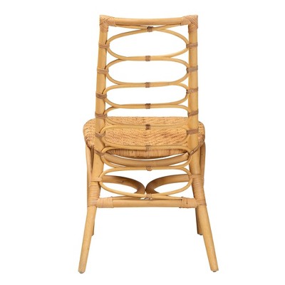 Lisbon Natural Brown Rattan Ladderback Dining Chair