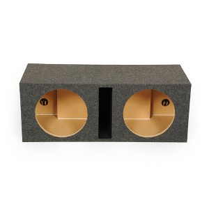 QPower QBASS Dual 12 Inch Heavy Duty MDF Material Car Audio Subwoofer Enclosure Boxes with Shared Slot Port Vent and Dual Chamber Design, Charcoal - 1 of 4