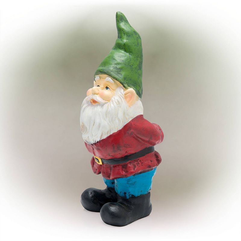 11&#34; Polyresin Bearded Garden Gnome Statue with Hat Green - Alpine Corporation, 4 of 8