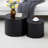 Set of 2 Nesting Round Coffee Tables with MDF and Veneer Tops, Modern Design for Living Room, Office, or Bedroom - 2 of 4