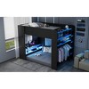 Full Size Wood Bunk Bed with Height-adjustable Desk and RGB Light - 3 of 4