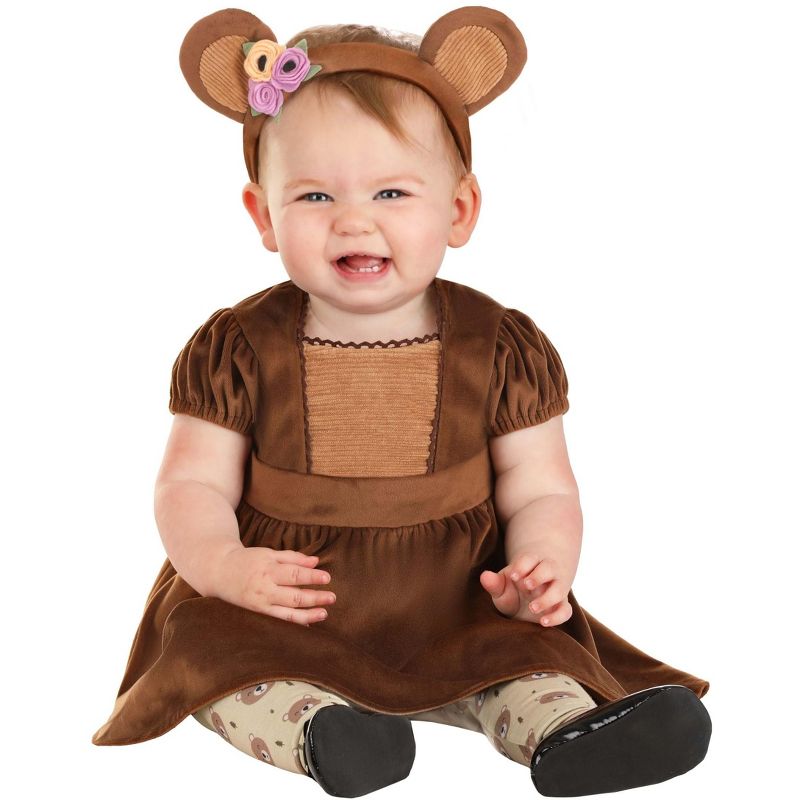 HalloweenCostumes.com Baby Girl Woodsy Bear Costume, 1 of 5