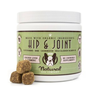 Natural Dog Company Hip & Joint Supplements - Chicken/Liver/Turmeric - 90ct - 1 of 4