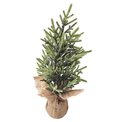 Northlight 1.4 Ft Frosted Ice Pine Tree In Natural Jute Base Christmas ...