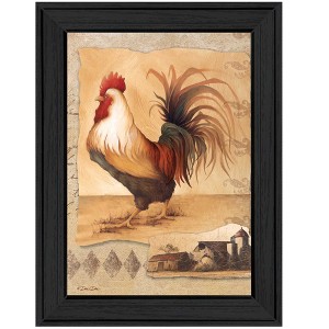 Rooster Montage I By Dee Dee, Printed Wall Art, Ready To Hang Framed Poster, Black Frame - 1 of 4