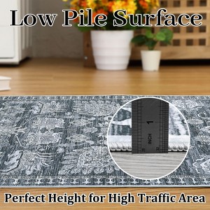 10x13 Soft Washable Area Rug Non Slip Non Shedding Floor Carpet Vintage Farmhouse Rug Low Pile Thin Rug, Distressed Oriental Rug, Foldable Printed - 1 of 4
