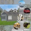 Outdoor 13×20 FT CarPort, Garage with Galvanized Steel Frame and PE Roof,  Storage Canopy Garage with Removable Sidewalls-Coolbibila - 2 of 4