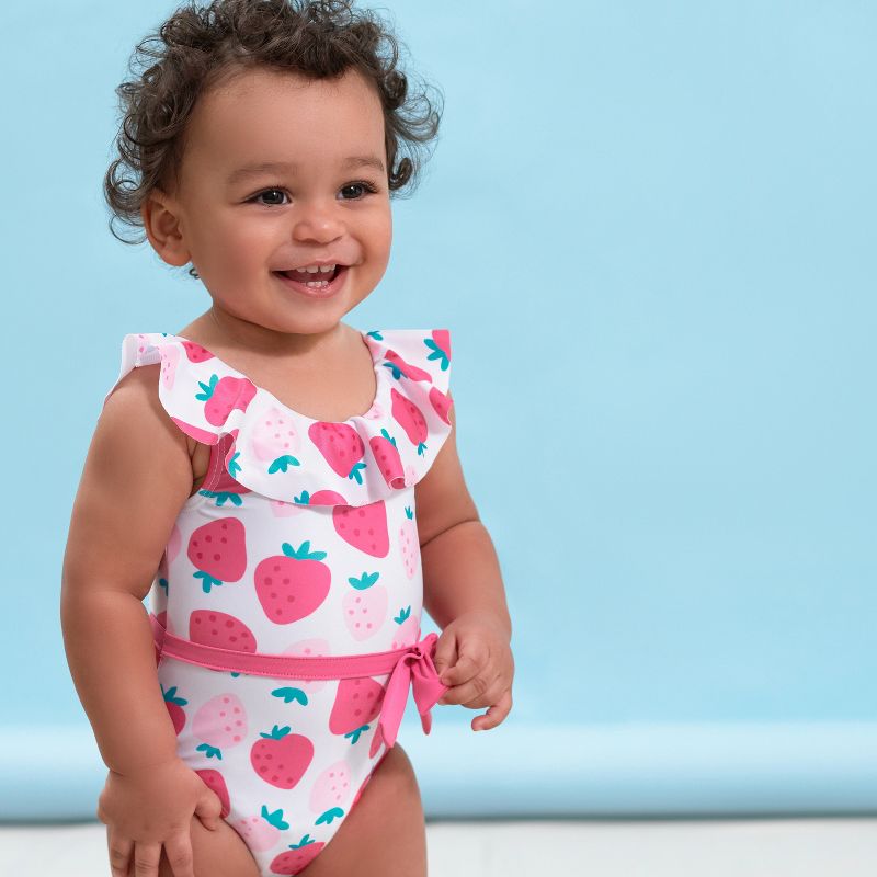 Gerber Infant & Toddler Girls' One-Piece Swimsuit UPF 50+, 3 of 7