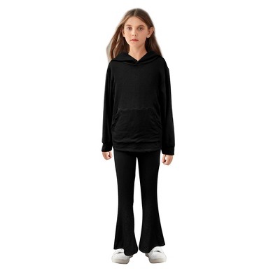 Girls Corduroy Tracksuit Sets Hoodie Tracksuits Girls Athletic Sets 2 Piece Sport Outfits Hoodie Sweatshirts with Bootcut Pants