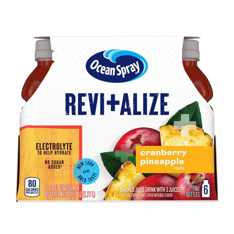 Ocean Spray Revitalize Cranberry Pineapple Juice Drink - 6pk/10 fl oz Bottles, 1 of 4